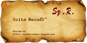 Szita Rezső névjegykártya